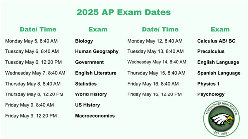 2025 AP exam dates